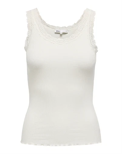 Only - ONLSara Sharai Lace Tank Top - Cloud Dancer 